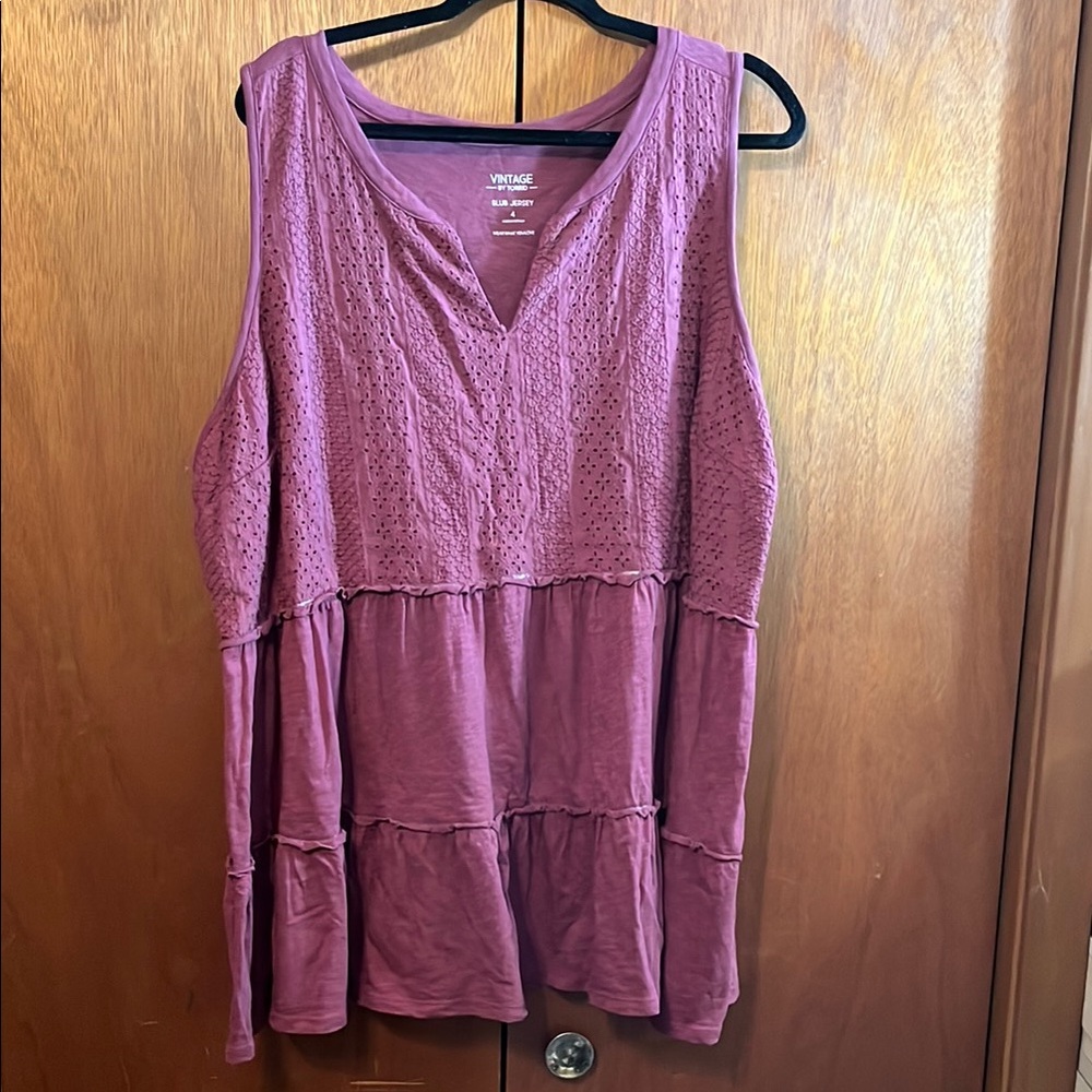 Torrid Purple Tiered Tank Top